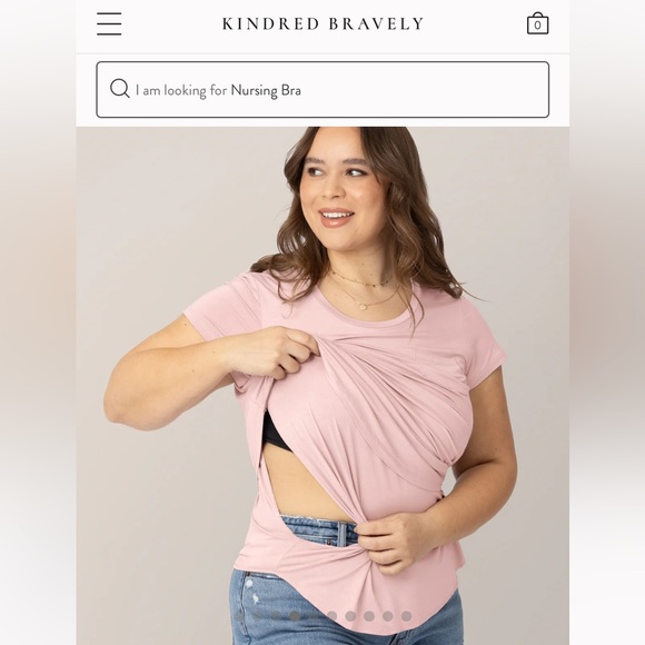 Kindred Bravely medium breastfeeding top oatmeal stripe - Picture 4 of 4